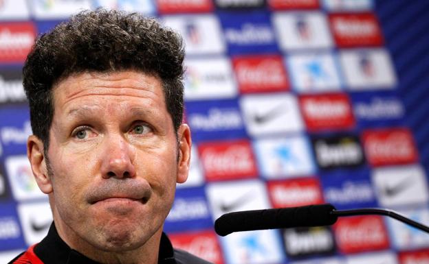 Diego Simeone, en rueda de prensa. 