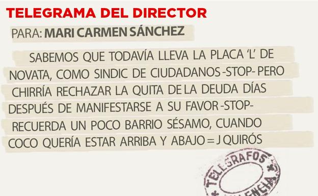 Telegrama para Mari Carmen Sánchez