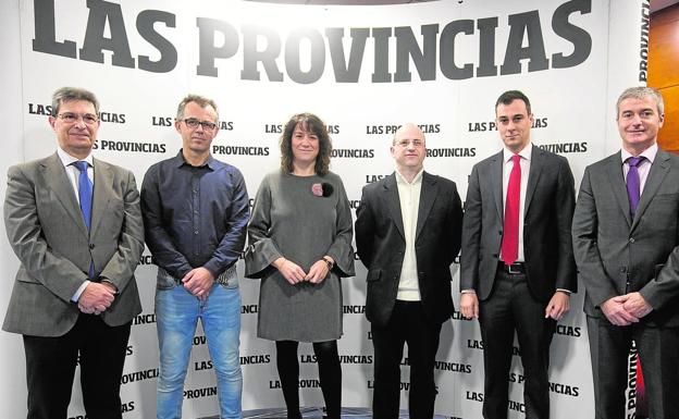 De izquierda a derecha: Francisco Repullo, Joan Aguado, Celestina López, Joan Piquer, Jordi Azorín y Daniel Zurriaga.