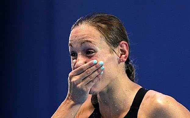 La nadadora española Jessica Vall, campeona de Europa. 