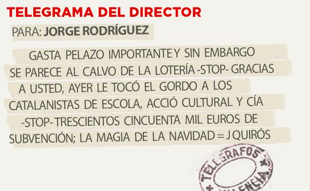 Telegrama para Jorge Rodríguez