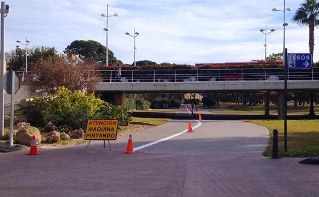 El Ayuntamiento de Valencia refuerza la señalización del carril bici en el viejo cauce