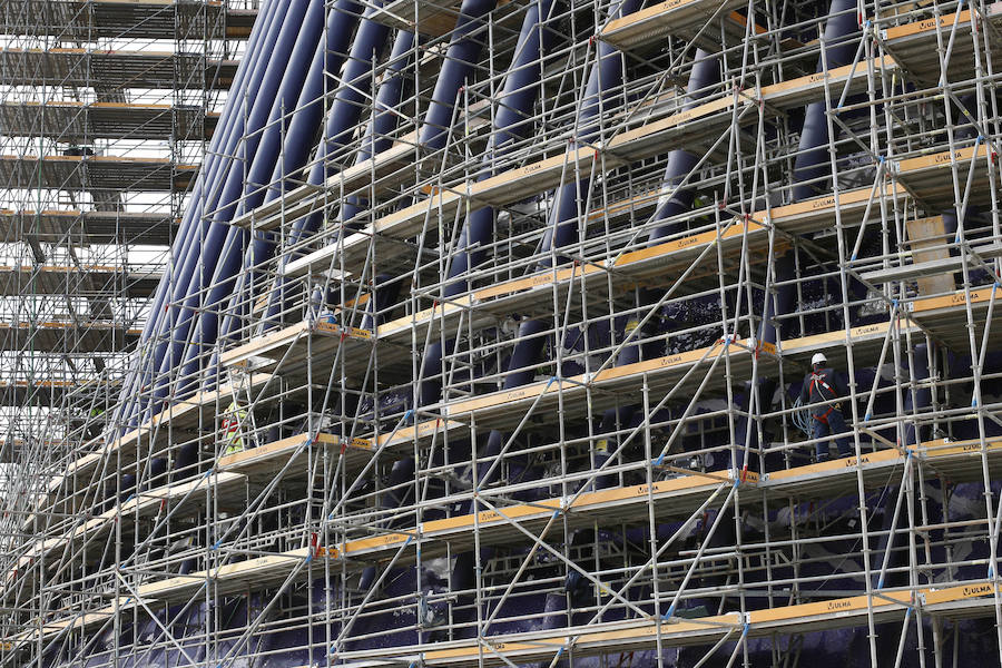 Fotos de las obras del Ágora, que acogerá el Caixafórum Valencia