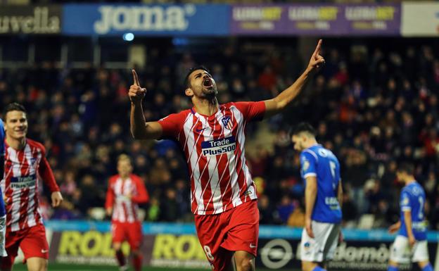 Costa celebra su gol en Lleida