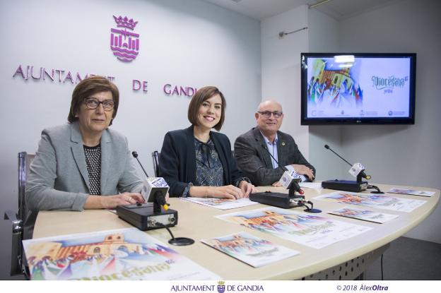 María José Martí, Diana Morant y Ciro Palmer, ayer en Gandia. 