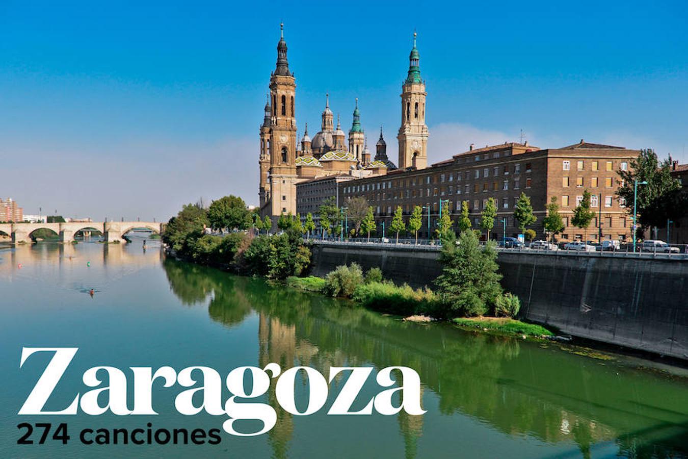 Zaragoza se alza con el séptimo lugar en el ranking nacional con 274 canciones que ensalzan su encanto, como 'Alegrías de Zaragoza' de Antonio Molina o 'Contradictorio' de Bunbury y su «A Zaragoza llevo en mi corazón».