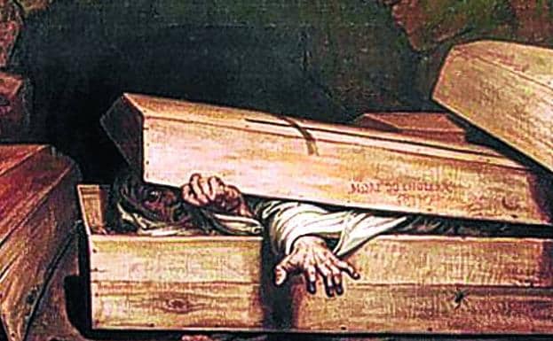 Ilustración de 'El entierro prematuro de Poe'