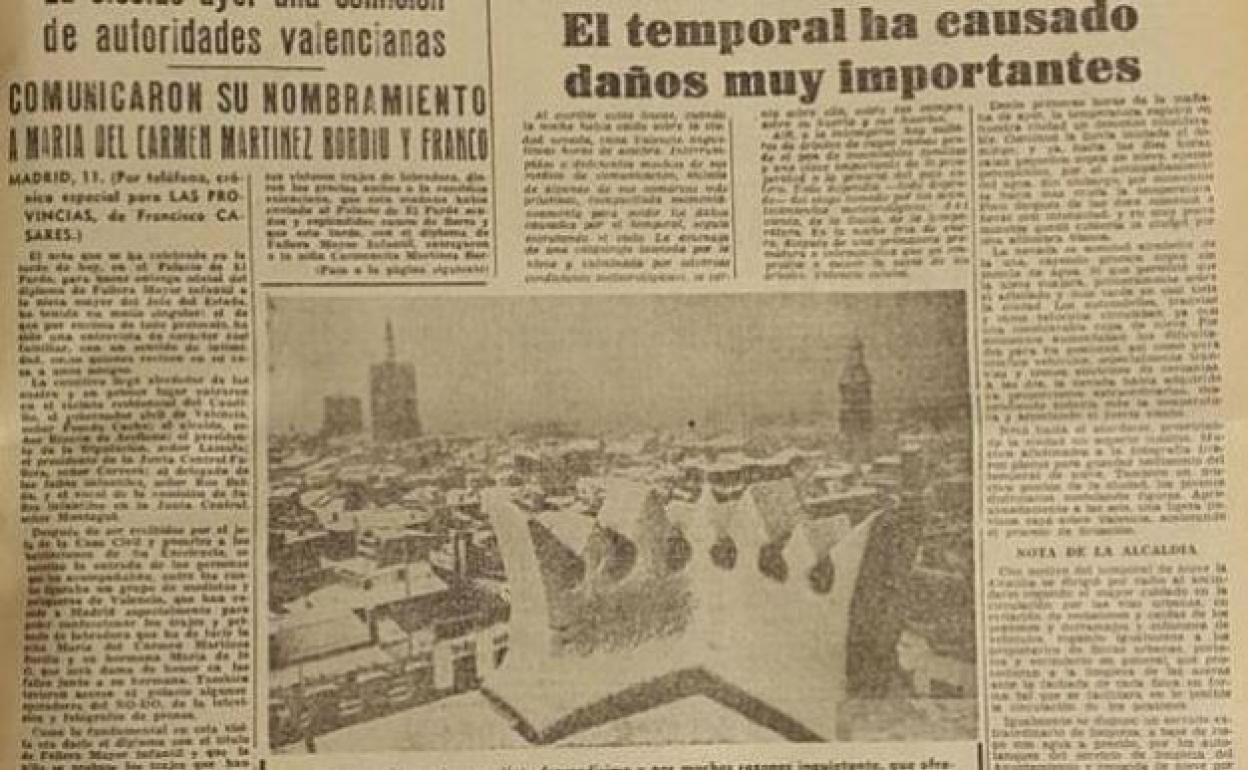 Tal día como hoy cayó la histórica nevada de 1960 sobre Valencia