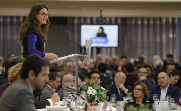 Mónica Oltra, durante su intervención. 