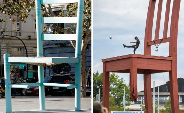 Mónica Oltra calca en Valencia la silla gigante de Ginebra