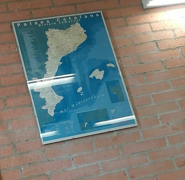 La Fiscalía investiga amenazas al instituto de Benicàssim que exhibe un mapa de los Països Catalans