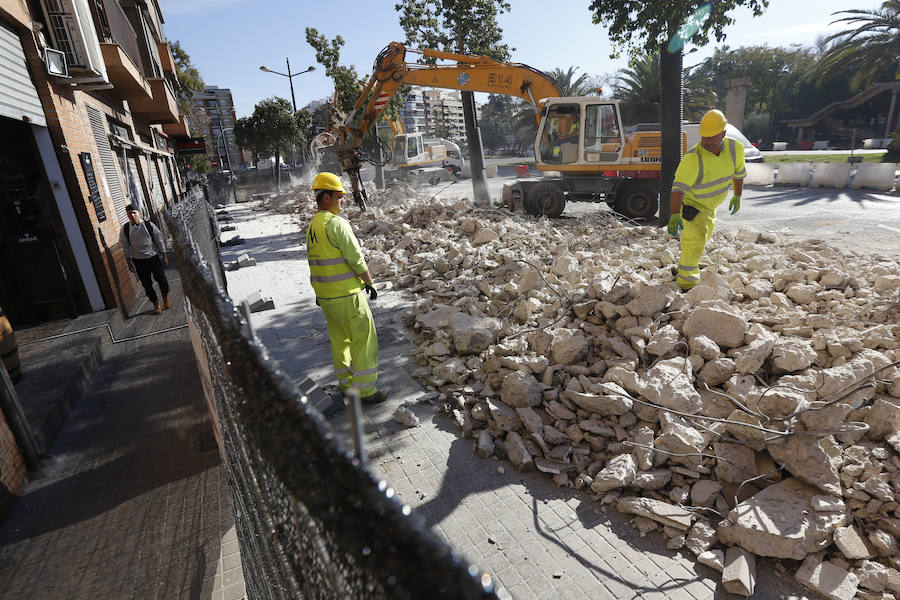 Fotos del desmontaje de las pasarelas de la avenida del Cid