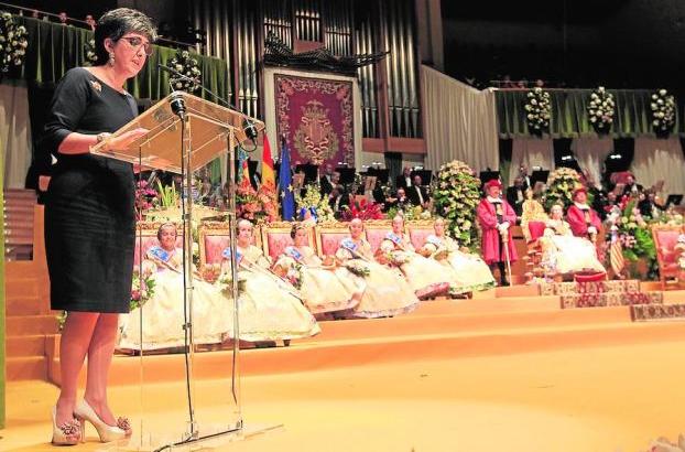 Marisa Falcó, durante su discurso como mantenedora.