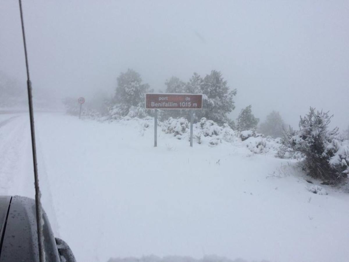 Fotos de nieve en la provincia de Alicante y de Valencia