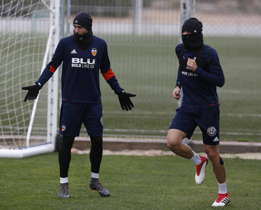 Así se han entrenado los jugadores del conjunto blanquinegro en Paterna.