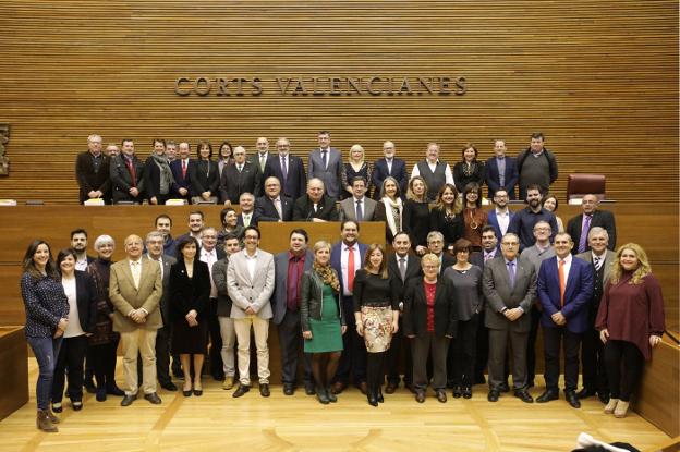 Recepción en Les Corts a la Federació de Societats Musicals. 