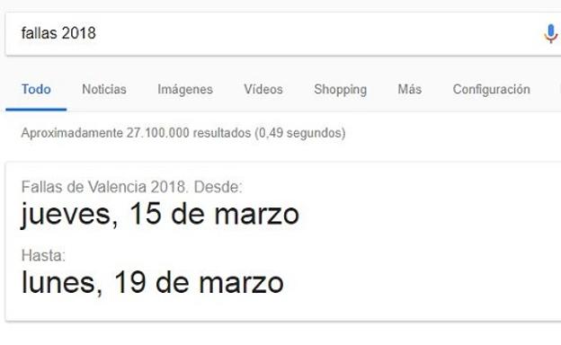 Google recorta el programa de las Fallas 2018