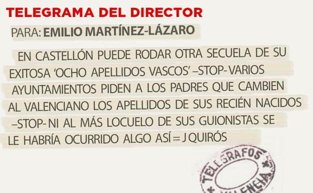 Telegrama para Emilio Martínez-Lázaro