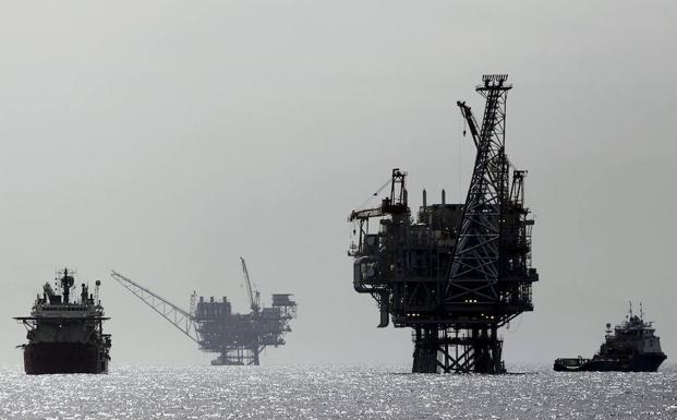 Instalaciones de la plataforma de gas instalada en el mar Mediterráneo. 