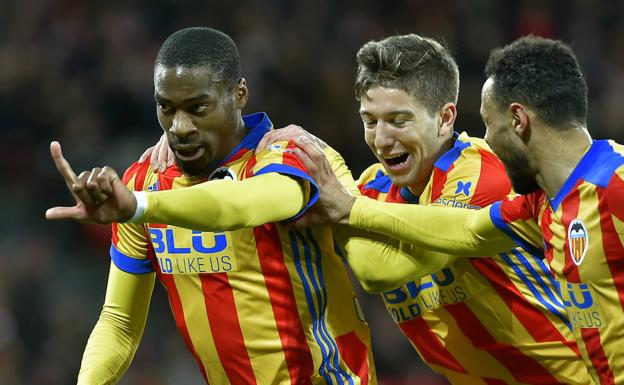 Kondgbia celebra su gol contra el Athletic Club, el pasado miércoles.