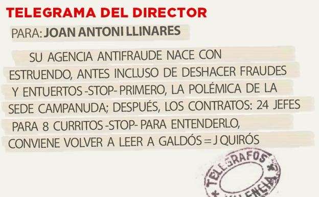 Telegrama para Joan Antoni Llinares