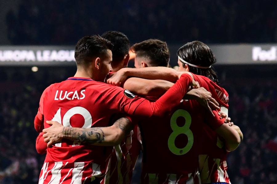 El Atlético venció por 3-0 al Lokomotiv de Moscú en la ida de los octavos de final de la Liga Europa. Saúl abrió el marcador con un golazo, Costa anotó al rechace y Koke puso la sentencia tras una asistencia de Juanfran.