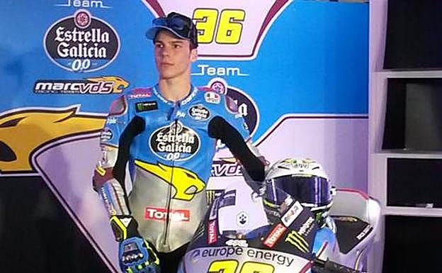 Joan Mir, durante la presentación del Estrella Galicia. 