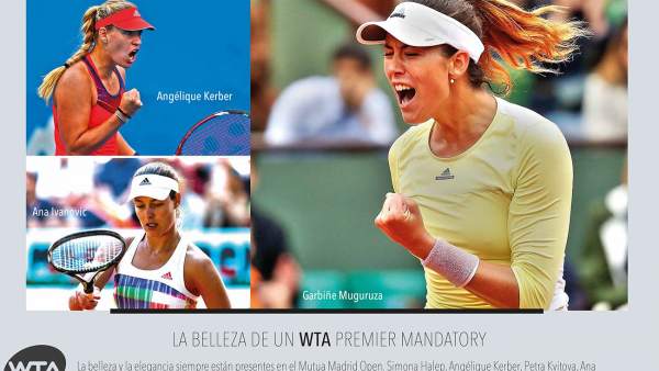El rancio folleto del Mutua Madrid Open. El torneo de tenis se promocionaba con "la belleza y la elegancia" de las tenistas, mientras que ellos eran "las mejores raquetas del mundo". Un reclamo que cosificaba a las mujeres y les restaba valía profesional, en un torneo en una competición donde juegan los mejores tenistas del mundo, independientemente de su género.