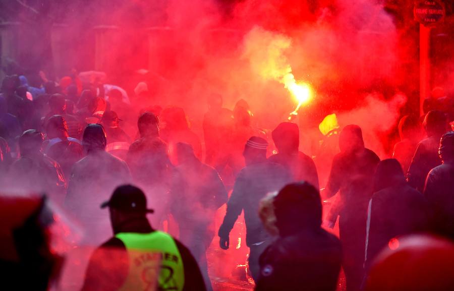 El cuadro bilbaíno sucumbió ante el Olympique de Marsella por 1-2 en San Mamés. Payet abrió el marcador de penalti y Ocampos remachó para los franceses. Williams recortó distancias y Aduriz fue expulsado por doble tarjeta amarilla.