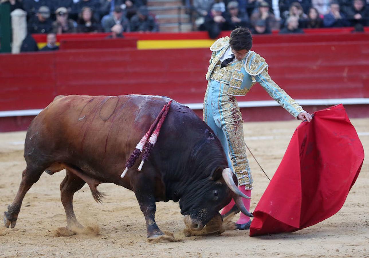 Roca Rey se ha proclamado triunfador absoluto de la corrida de toros de este viernes en Valencia con una faena tremendamente creativa y emocionante. El torero peruano ha salido a hombros de la plaza en la Feria de Fallas. Los tendidos han estado llenos de caras conocidas.