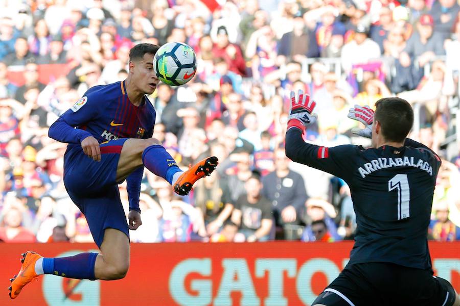 Alcácer y Messi ponen tierra de por medio ante un Athletic que persigue sombras en el Camp Nou.