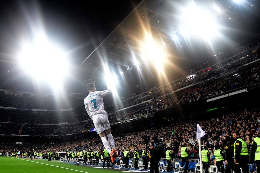 Festival goleador de Real Madrid y Girona en un duelo que se decantó para los blancos gracias al póker de goles de Cristiano Ronaldo.