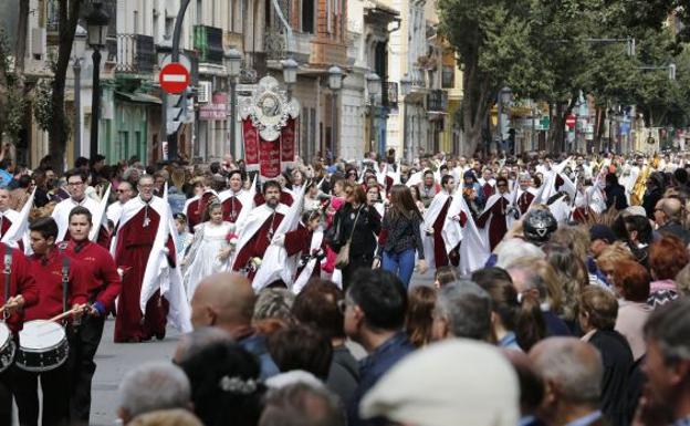 Desfile del Domingo de Resurrección en la Semana Santa Marinera de Valencia.