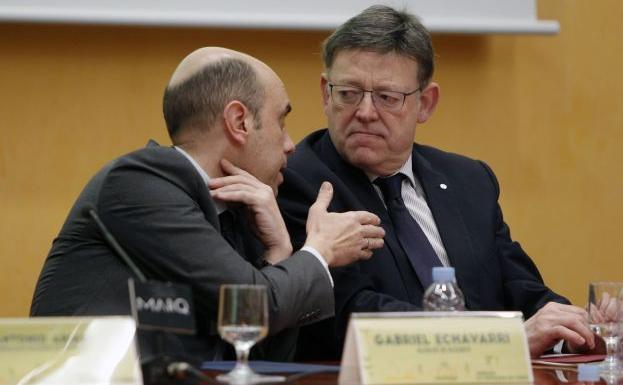 Gabriel Echávarri, alcalde de Alicante, y Ximo Puig, presidente de la Generalitat y líder del PSPV.