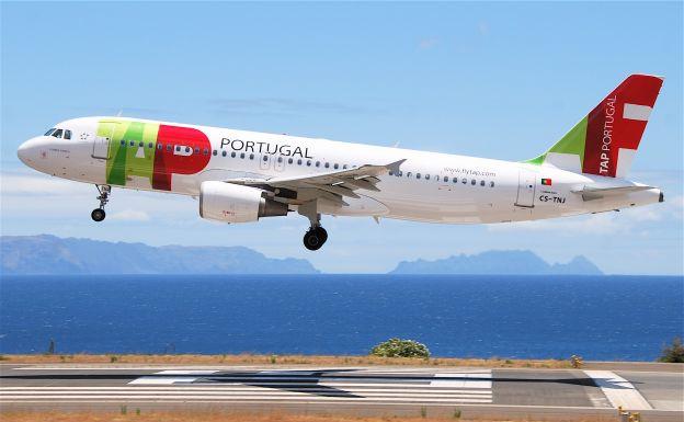 Un avión de la compañía Tap Air Portugal.