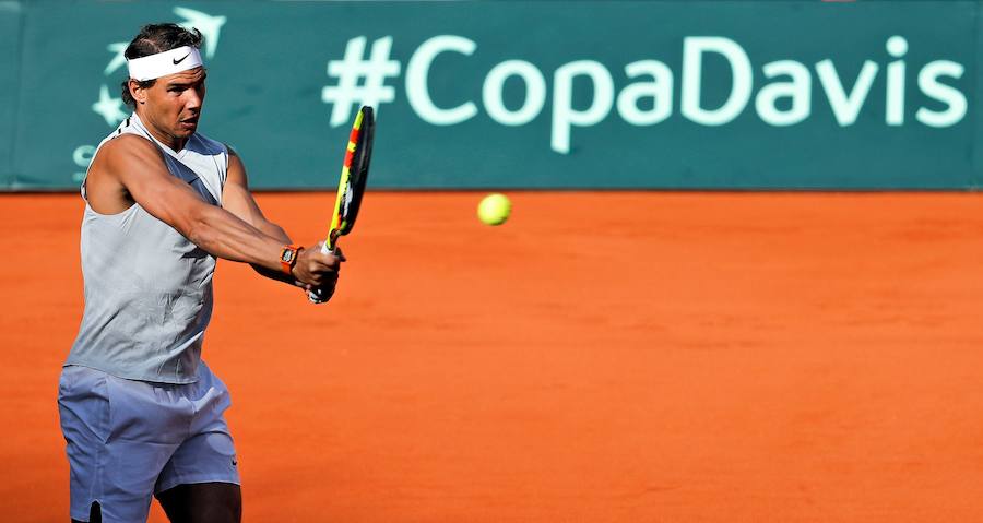 Así han sido los entrenamientos de Rafa Nadal y Roberto Bautista en la Plaza de Toros de Valencia