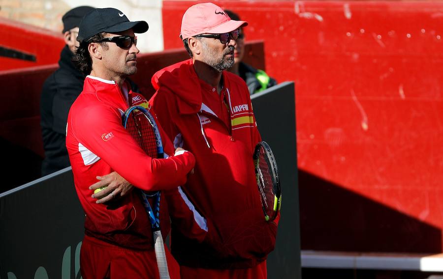 Así han sido los entrenamientos de Rafa Nadal y Roberto Bautista en la Plaza de Toros de Valencia