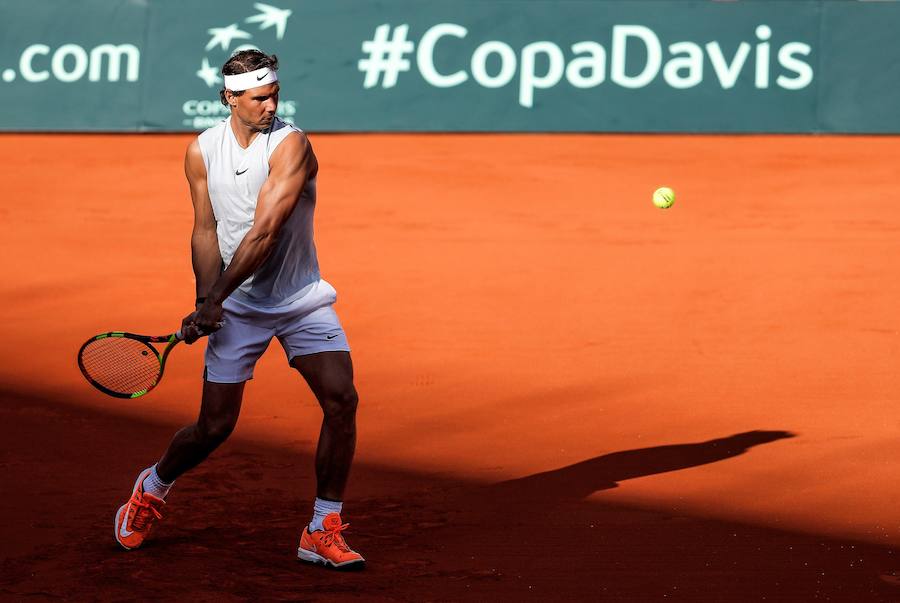 Así han sido los entrenamientos de Rafa Nadal y Roberto Bautista en la Plaza de Toros de Valencia