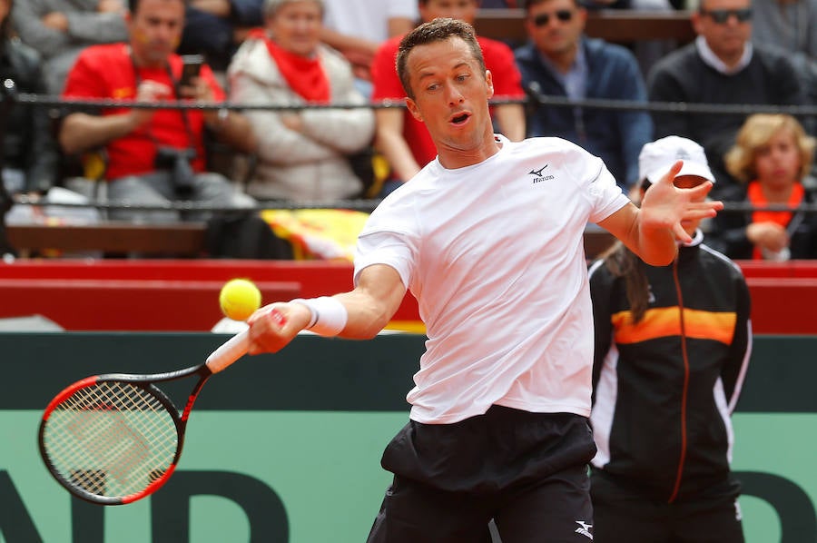 Estas son las imágenes que deja el segundo partido de individuales de la Copa Davis en la plaza de toros de Valencia