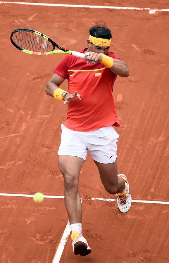 Estas son las imágenes que deja el segundo partido de individuales de la Copa Davis en la plaza de toros de Valencia