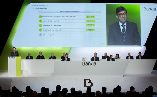 Junta de accionistas de Bankia en Valencia. 