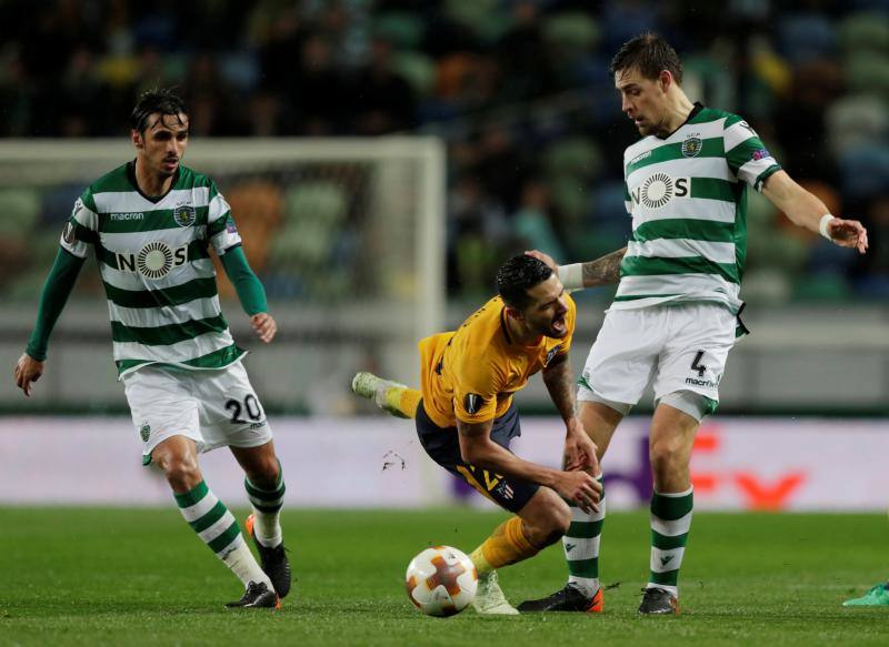 Las mejores ilustraciones del partido de vuelta de cuartos de final de la Liga Europa entre el Sporting de Portugal y el Atlético de Madrid, en el José Alvalade lisboeta.