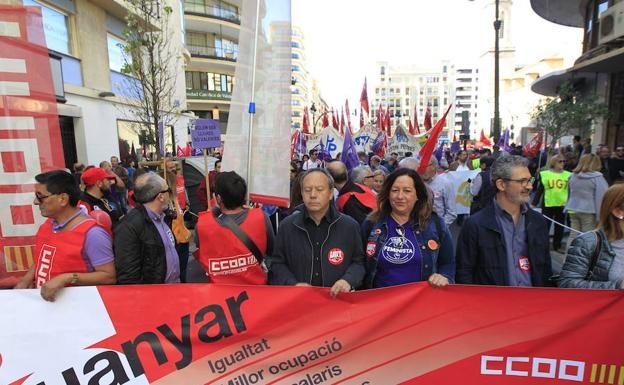 Manifestación del 1 de mayo en Valencia. 