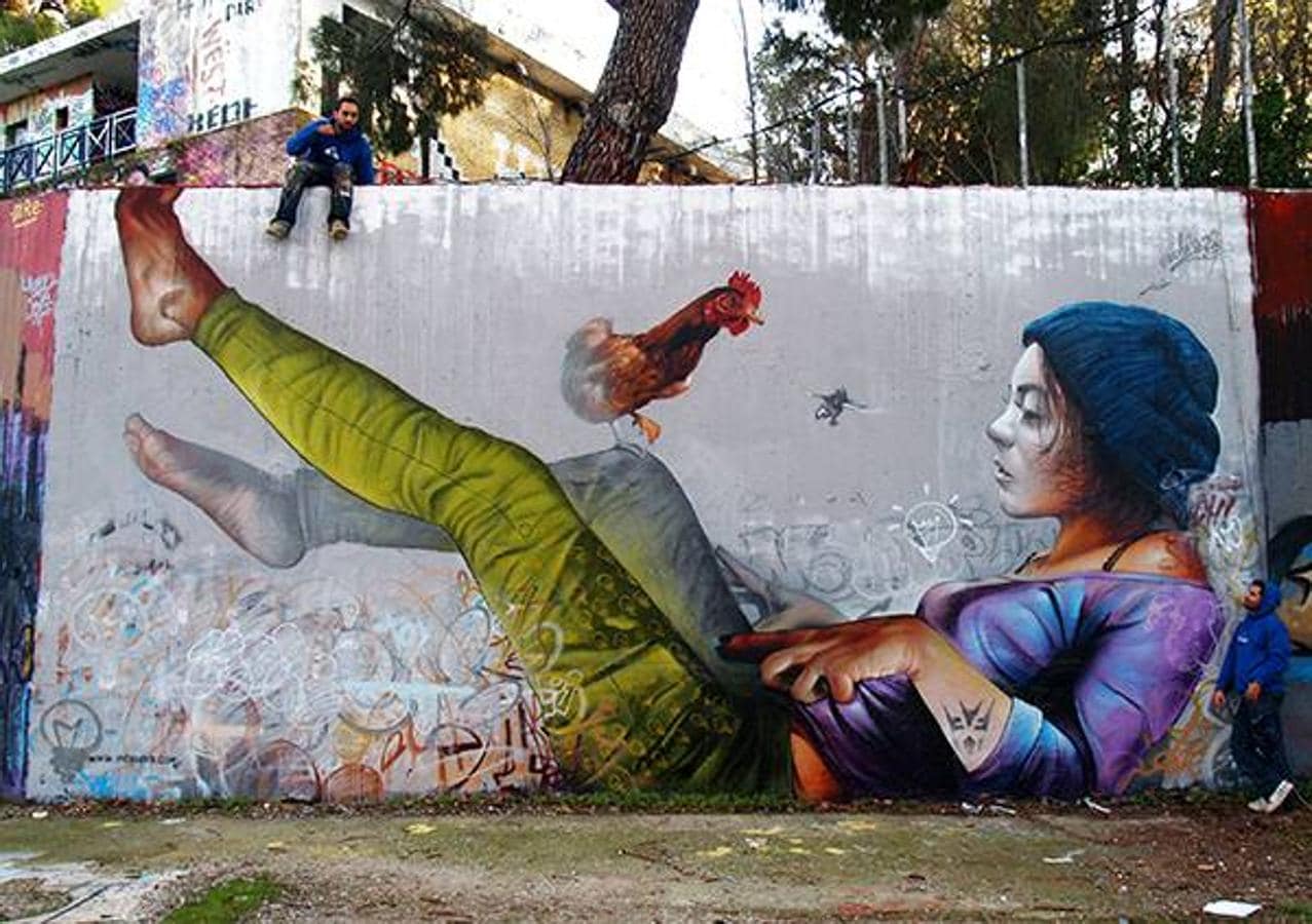 Grafiti de Pichiavo en Atenas, Grecia.