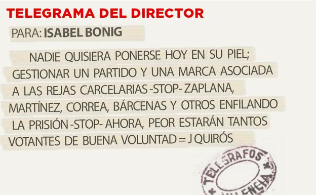 Telegrama para Isabel Bonig