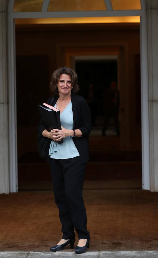 La Ministra de Transición Ecológica, Teresa Ribera, en Moncloa.