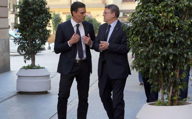 Pedro Sánchez y Ximo Puig en Valencia.