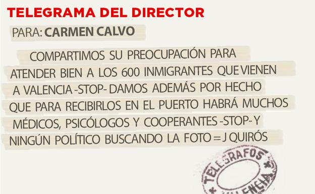 Telegrama para Carmen Calvo