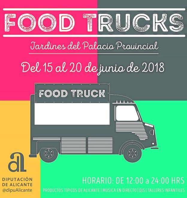 Los 'food trucks' llenan los jardines de 'la Dipu' con sabor alicantino