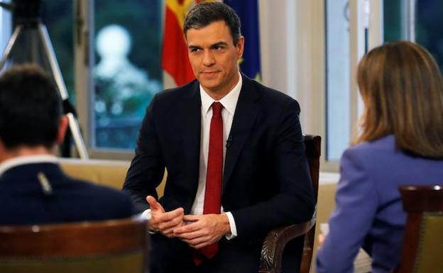 Pedro Sánchez, durante la entrevista. 